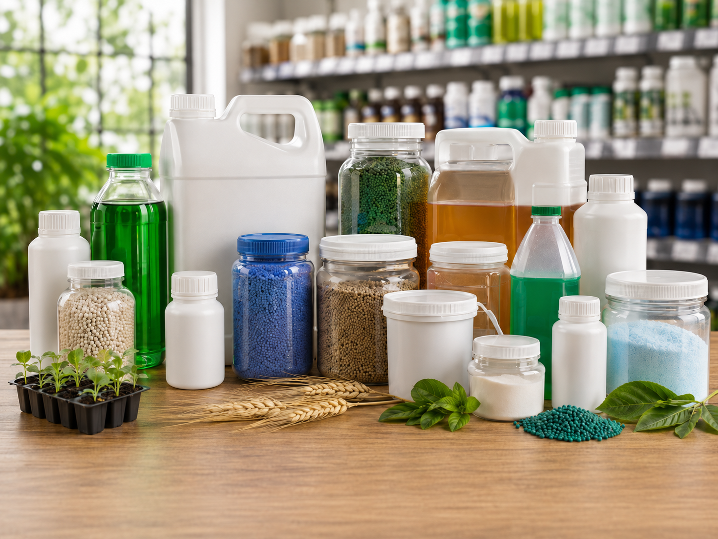 Rigid plastic packaging for agricultural and agrochemical products