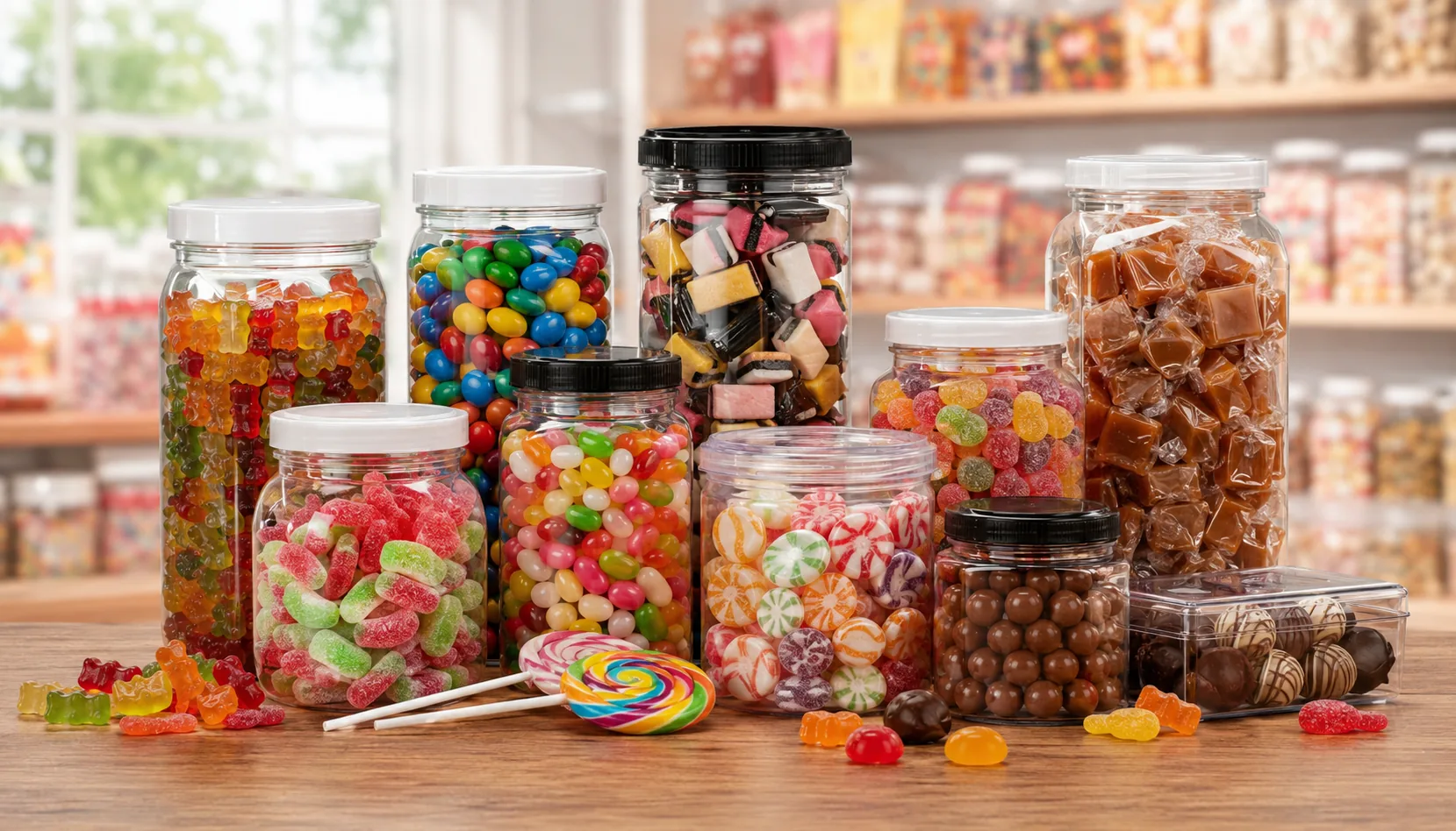 Confectionery jars and candy containers